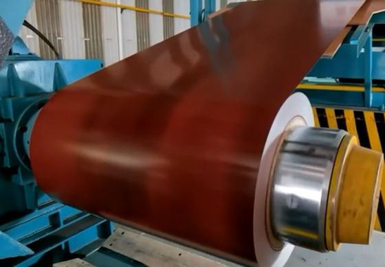 0.38*1000mm Προχρωματισμένη Ζυγισμένη Σιδηροτροχιά PPGI PPGL RAL8004 Χαλκό καφέ χρώμα
